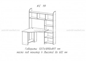 Компьютерный стол №19 (Анкор темный) в Сысерти - sysert.ok-mebel.com | фото 3