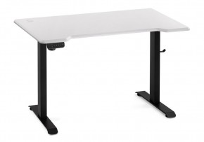 Компьютерный стол Маркос с механизмом подъема 120х75х75 белая шагрень / черный в Сысерти - sysert.ok-mebel.com | фото 2
