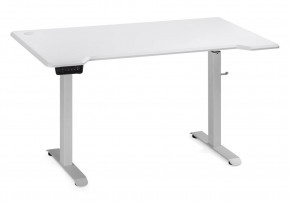 Компьютерный стол Маркос с механизмом подъема 140х80х75 белый / шагрень белая в Сысерти - sysert.ok-mebel.com | фото 2