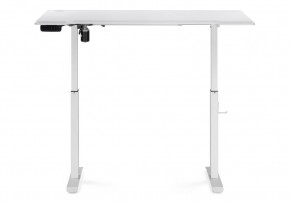 Компьютерный стол Маркос с механизмом подъема 140х80х75 белый / шагрень белая в Сысерти - sysert.ok-mebel.com | фото 4