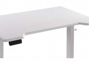 Компьютерный стол Маркос с механизмом подъема 140х80х75 белый / шагрень белая в Сысерти - sysert.ok-mebel.com | фото 6
