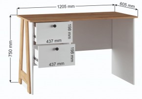 Компьютерный стол Теодора белый / крафт золотой в Сысерти - sysert.ok-mebel.com | фото 3