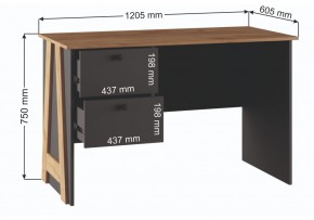 Компьютерный стол Теодора графит / крафт золотой в Сысерти - sysert.ok-mebel.com | фото 3