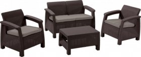 Комплект мебели Корфу сет (Corfu set) коричневый - серо-бежевый * в Сысерти - sysert.ok-mebel.com | фото