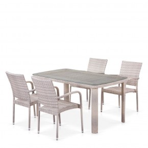 Комплект плетеной мебели T256C/Y376C-W85 Latte (4+1) + подушки на стульях в Сысерти - sysert.ok-mebel.com | фото