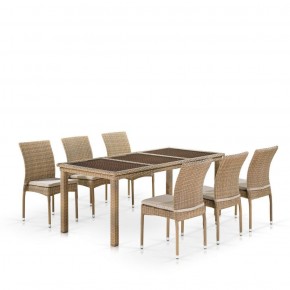 Комплект плетеной мебели T365/Y380B-W65 Light Brown (6+1) в Сысерти - sysert.ok-mebel.com | фото 1