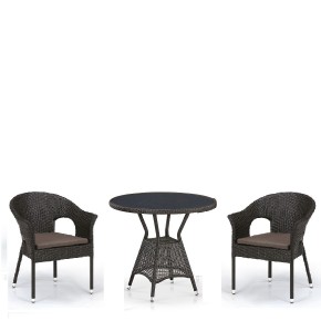 Комплект плетеной мебели T707ANS/Y79-W53 Brown (2+1) в Сысерти - sysert.ok-mebel.com | фото 1