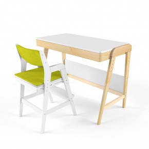 Комплект растущий стол и стул с чехлом 38 попугаев «Вуди» (Белый, Белый, Грин) в Сысерти - sysert.ok-mebel.com | фото
