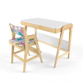 Комплект растущий стол и стул с чехлом 38 попугаев «Вуди» (Белый, Береза, Мечта) в Сысерти - sysert.ok-mebel.com | фото