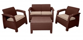 Комплект уличной мебели Yalta Premium Terrace Set (Ялта) шоколадый (+подушки под спину) в Сысерти - sysert.ok-mebel.com | фото