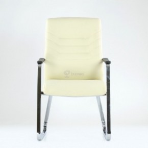 Кресло Barneo K-25 для посетителей и переговорных (хром, бежевая экокожа) в Сысерти - sysert.ok-mebel.com | фото 2