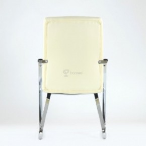 Кресло Barneo K-25 для посетителей и переговорных (хром, бежевая экокожа) в Сысерти - sysert.ok-mebel.com | фото 3