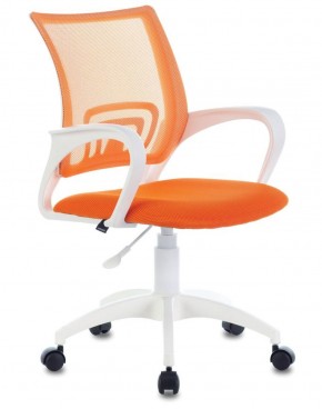 Кресло BRABIX "Fly MG-396W", пластик белый, сетка, оранжевое, 532401, MG-396W_532401 в Сысерти - sysert.ok-mebel.com | фото
