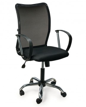 Кресло BRABIX "Spring MG-308" (хром, ткань черная) 531403 в Сысерти - sysert.ok-mebel.com | фото 1