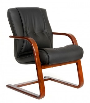 Кресло для посетителя CHAIRMAN  653 V (Кожа) Черное в Сысерти - sysert.ok-mebel.com | фото
