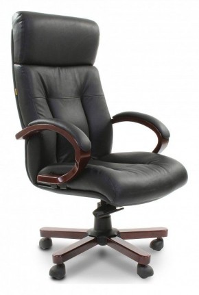 Кресло для руководителя Chairman 421 черный/орех темный, черный в Сысерти - sysert.ok-mebel.com | фото 1