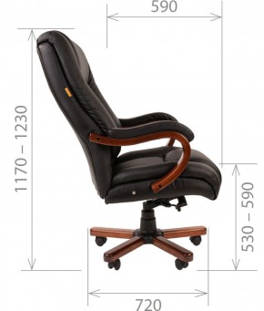 Кресло для руководителя CHAIRMAN  503 (Кожа) Черное в Сысерти - sysert.ok-mebel.com | фото 5