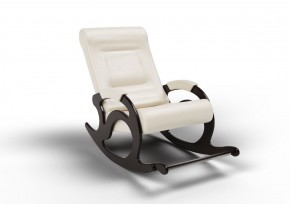 Кресло-качалка Тироль 12-К-КР (экокожа/венге) КРЕМ в Сысерти - sysert.ok-mebel.com | фото