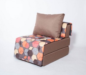 Кресло-кровать бескаркасное Харви (коричневый-геометрия браун) в Сысерти - sysert.ok-mebel.com | фото 1