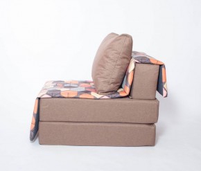Кресло-кровать бескаркасное Харви (коричневый-геометрия браун) в Сысерти - sysert.ok-mebel.com | фото 2