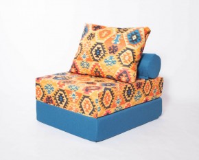 Кресло-кровать-пуф бескаркасное Прайм (мехико желтый-морская волна) в Сысерти - sysert.ok-mebel.com | фото 1