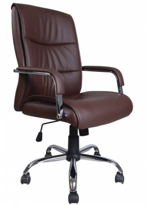 Кресло офисное BRABIX "Space EX-508" (экокожа, хром, коричневое) 531164 в Сысерти - sysert.ok-mebel.com | фото
