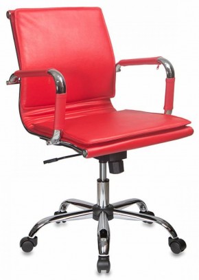 Кресло руководителя Бюрократ CH-993-LOW/RED красный в Сысерти - sysert.ok-mebel.com | фото