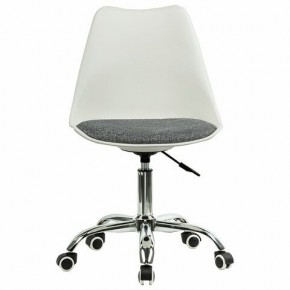 Кресло стул BRABIX "Eames MG-310 CH", хром, пластик белый, ткань серая, 532924 в Сысерти - sysert.ok-mebel.com | фото