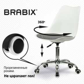 Кресло стул BRABIX "Eames MG-310 CH", хром, пластик белый, ткань серая, 532924 в Сысерти - sysert.ok-mebel.com | фото 7