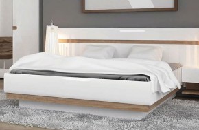 Кровать 140/TYP 91-01 с подъемником, LINATE ,цвет белый/сонома трюфель в Сысерти - sysert.ok-mebel.com | фото