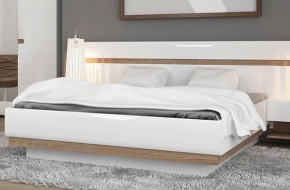 Кровать 160/TYP 92, LINATE ,цвет белый/сонома трюфель в Сысерти - sysert.ok-mebel.com | фото 2