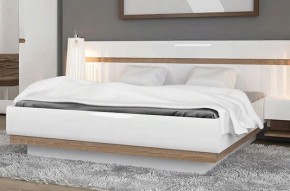 Кровать 160/TYP 94-01 с подъемником, LINATE ,цвет белый/сонома трюфель в Сысерти - sysert.ok-mebel.com | фото 5