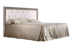 Кровать 2-х спальная (1,4 м) Тиффани штрих-лак/серебро с мягким изголовьем со стразами (ТФКР140-2[7]) в Сысерти - sysert.ok-mebel.com | фото