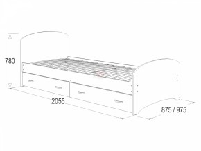 Кровать-6 одинарная с 2-мя ящиками (800*2000) в Сысерти - sysert.ok-mebel.com | фото 2