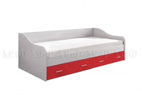 ВЕГА АЛФАВИТ Кровать 900 с настилом ЛДСП (Белый/Красный) в Сысерти - sysert.ok-mebel.com | фото