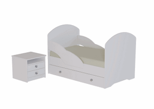 Кровать 800 ЛДСП с ящиком и бортиками (без фотопечати) в Сысерти - sysert.ok-mebel.com | фото 2