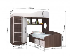 Кровать-чердак Кадет 2 с металлической лестницей в Сысерти - sysert.ok-mebel.com | фото 2