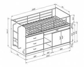 Кровать-чердак "Дюймовочка-6" Белый в Сысерти - sysert.ok-mebel.com | фото 2