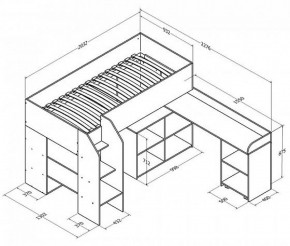 Кровать-чердак "Теремок-2" Дуб молочный/Розовый в Сысерти - sysert.ok-mebel.com | фото 3