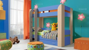 Кровать детская 2-х ярусная Юниор-6 с ящиком ЛДСП (800*1900) в Сысерти - sysert.ok-mebel.com | фото