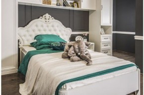 Кровать детская Мишель 1200 с мягким изголовьем из экокожи в Сысерти - sysert.ok-mebel.com | фото 4