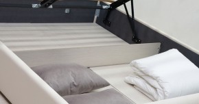 Кровать двойная Синди 160 + ортопед + ПМ + дно (арт. Марика 483 к/з (белый)) в Сысерти - sysert.ok-mebel.com | фото 4