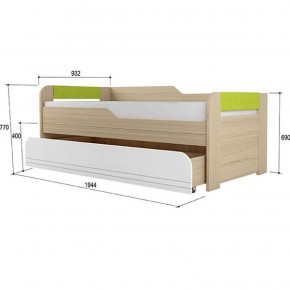 Кровать двухуровневая + подлокотники Стиль № 900.1 NEW (туя светлая/лайм) в Сысерти - sysert.ok-mebel.com | фото 2
