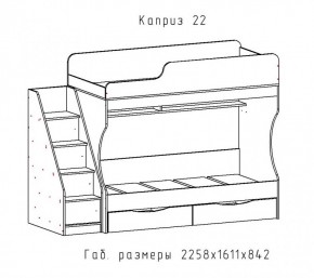 КАПРИЗ-22 Кровать двухъярусная 800 настил ЛДСП в Сысерти - sysert.ok-mebel.com | фото 2