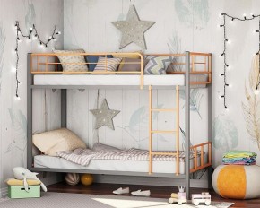 Кровать двухъярусная "Севилья-2.01 комбо" Серый/Оранжевый в Сысерти - sysert.ok-mebel.com | фото