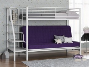 Кровать двухъярусная с диваном "Мадлен-3" (Белый/Фиолетовы) в Сысерти - sysert.ok-mebel.com | фото 1