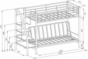 Кровать двухъярусная с диваном "Мадлен-3" (Белый/Фиолетовы) в Сысерти - sysert.ok-mebel.com | фото 3