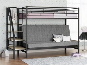 Кровать двухъярусная с диваном "Мадлен-3" (Черный/Серый) в Сысерти - sysert.ok-mebel.com | фото 1