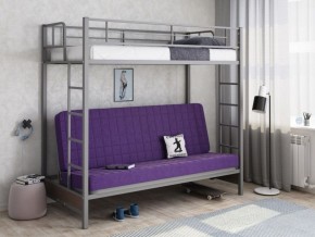 Кровать двухъярусная с диваном "Мадлен" (Серый/Фиолетовый) в Сысерти - sysert.ok-mebel.com | фото