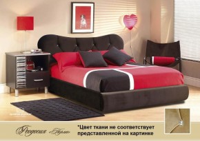 Кровать Феодосия 1400 со стразами в к/з "Классик 307 коричневый" (серия Норма) +основание +ПМ в Сысерти - sysert.ok-mebel.com | фото